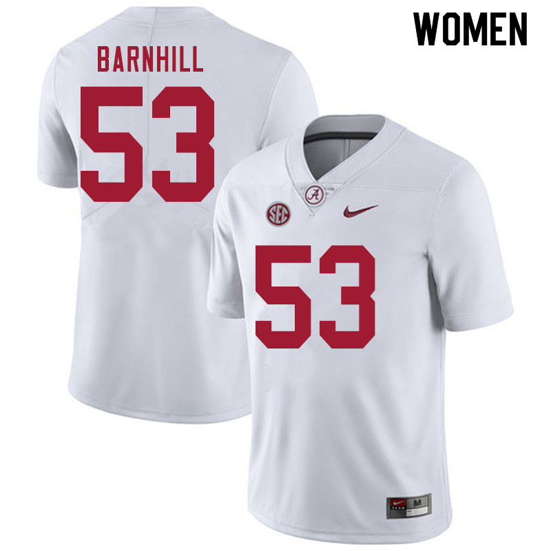 Alabama Crimson Tide Women's Matthew Barnhill #53 White NCAA Nike Authentic Stitched 2020 College Football Jersey GV16I46KL